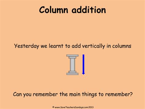 Column Addition Ks1 Without Carrying Worksheets Lesson Plans Model