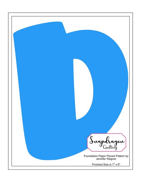 Alphabet Quilt Block Pattern Pdf Download Bubbly Letter D Etsy