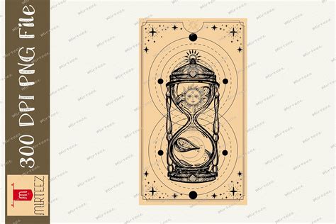 Time Moon Sun Tarot Hourglass Design Graphic By Mirteez · Creative Fabrica