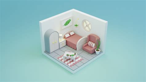 Cozy Cartoon Bedroom Cgtrader