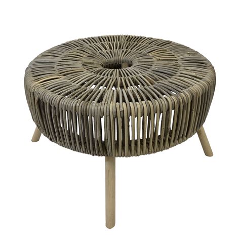 Tables Basses Table Basse Rotin Naturel Round Stool 60 Cm La