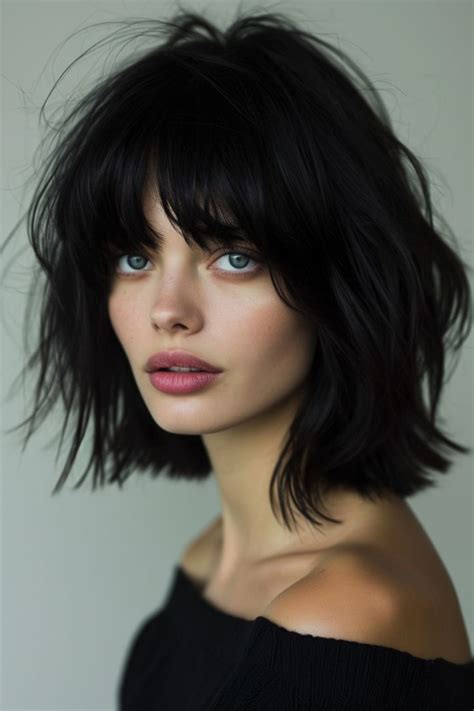 56 Shaggy Lob With Bangs Hairstyle Ideas In 2024 Hairstyles With Bangs Black Hair Haircuts