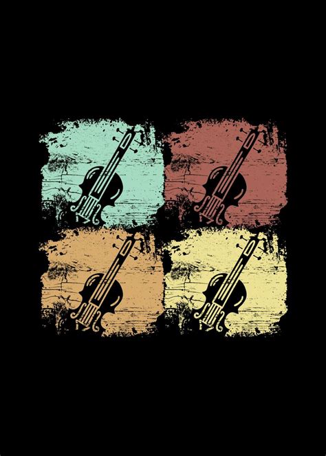 Violin Retro Poster Picture Metal Print Paint By Shiva121 Displate