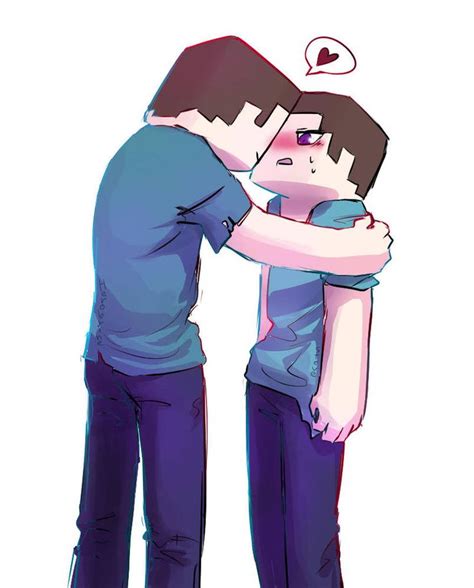 Herobrine X Steve By Menmeomega Minecraft Anime Minecraft Comics Minecraft Fan Art