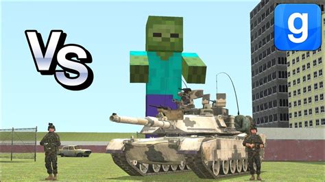 Giant Minecraft Zombie Vs Military Npc Fight Garry S Mod Youtube