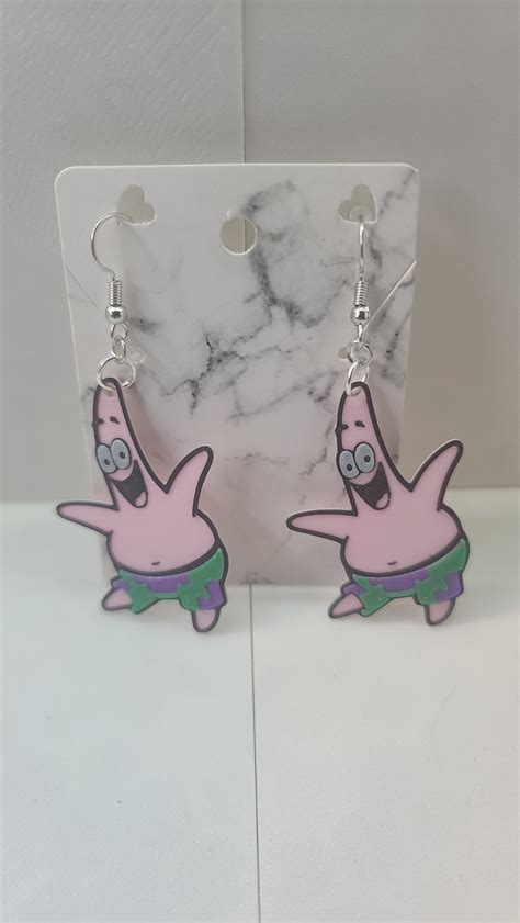 Patrick Star Spongebob Earrings Layered By Dohara1985 Makerworld