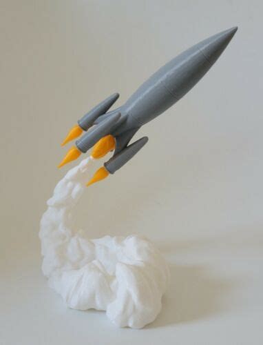 D Printed Rocket Model Scifi Space Rocket Aerospace Science Decor