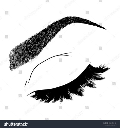 Illustration Womans Eye Wink Eyebrows Eyelashes Stock Vector Royalty