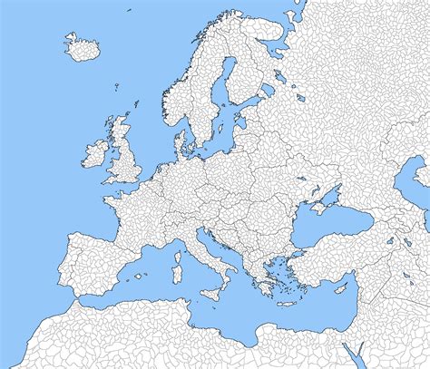 Subdivisions Map Of Europe