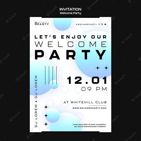 Free Psd Gradient Welcome Party Invitation Template