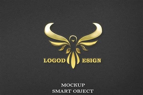 Premium PSD | Gold effect logo mockup