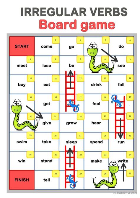 Irregular Verbs Board Game Fran Ais Fle Fiches Pedagogiques Pdf Doc