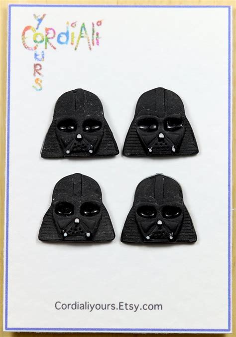 Star Wars Darth Vader 4 X Buttons With Shank Set Of 4 Star Etsy