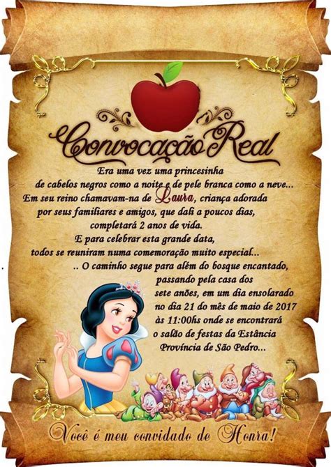 Convite Pergaminho 90 Modelos Lindos E Elegantes Branca De Neve