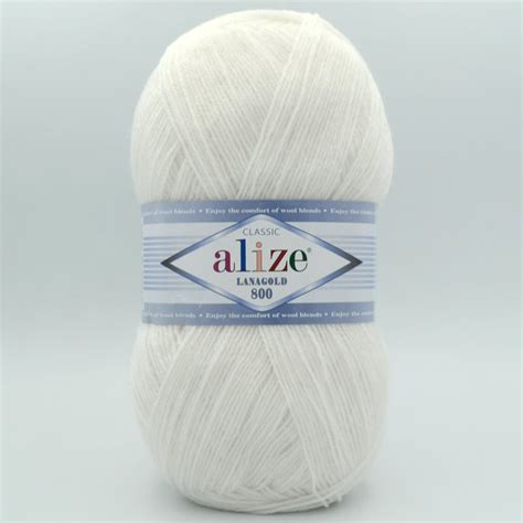Пряжа Alize Lanagold 800 белый 55 продаем в Украине