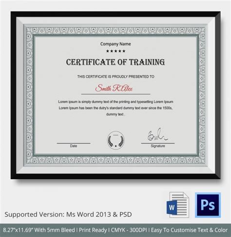 23 Training Certificate Templates Samples Examples Format