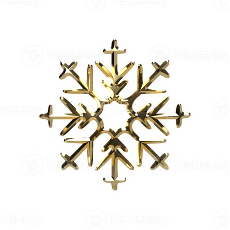 Gold Snow Crystal 3d Render 13360754 Png