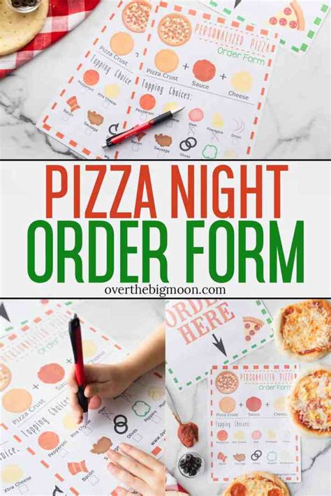 Pizza Order Form Free Printable Over The Big Moon