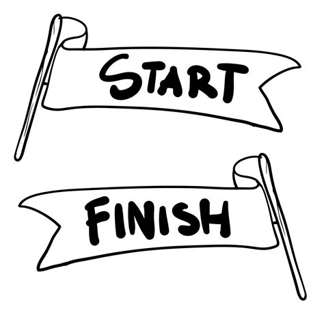 Handdrawn Start And Finish Line Banners Streamers Flags For Outdoor