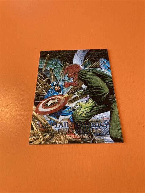 1992 Marvel Masterpieces Battle Spectra Etch 5 D Captain America Vs