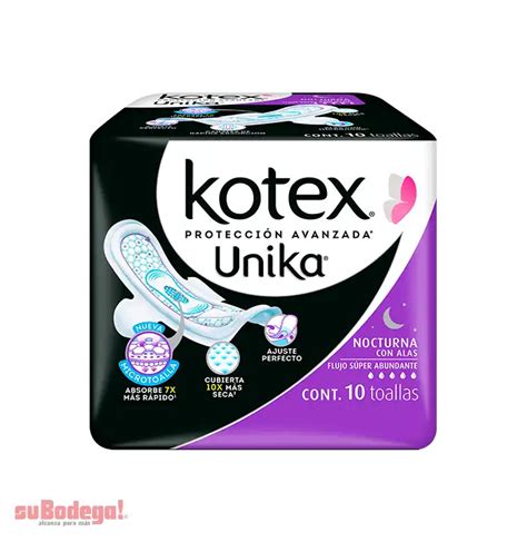 Toalla Sanitaria Kotex U By Nocturna Con Alas Pz Subodega