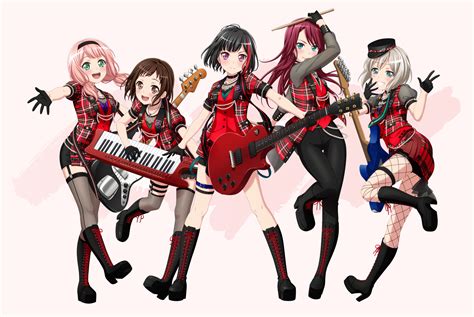 Afterglow Group Visual Official Art List Bang Dream Bandori