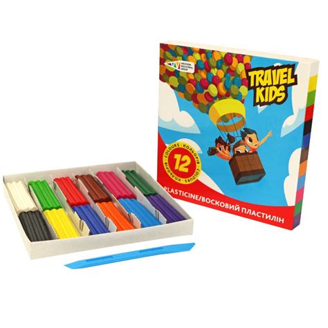 Пластилін восковий "Travel Kids" 12 кольорів, 144 г. Має висновок ...