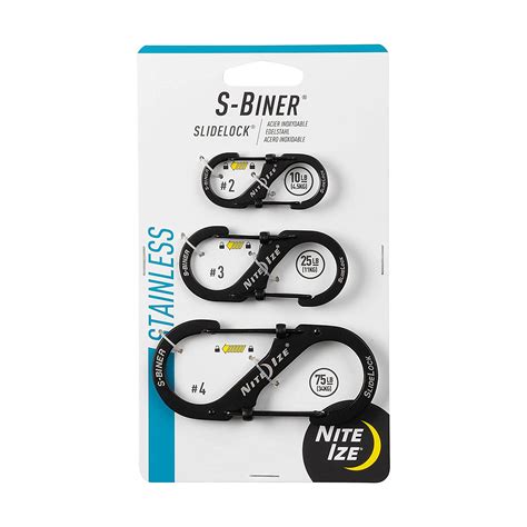 Nite Ize LSB4 11 R3 S Biner Slide Lock Carabiner Black Assorted