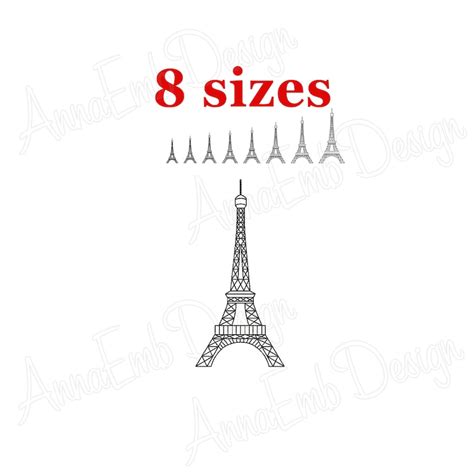 Eiffel Tower Embroidery Design Paris Embroidery Design Mini Etsy