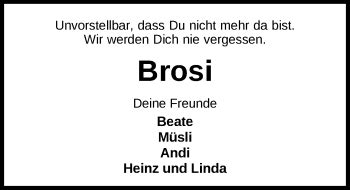Traueranzeigen Von Holger Brosinske Nordwest Trauer De