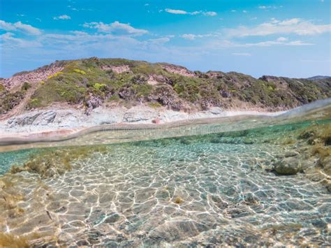 Split Underwater View Of La Speranza Beach Editorial Stock Image