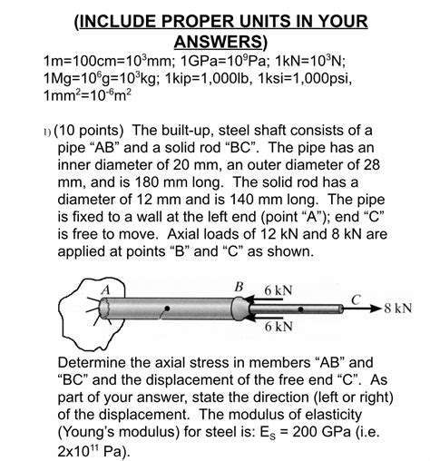 Solved The Built Up Steel Shaft Consists Of A Pipe AB And Chegg