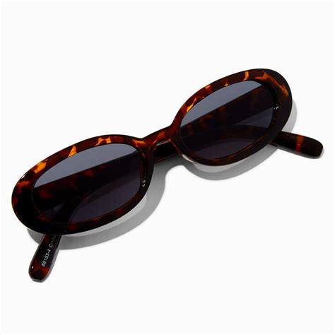 Tortoiseshell Print Oval Sunglasses Claire S Us