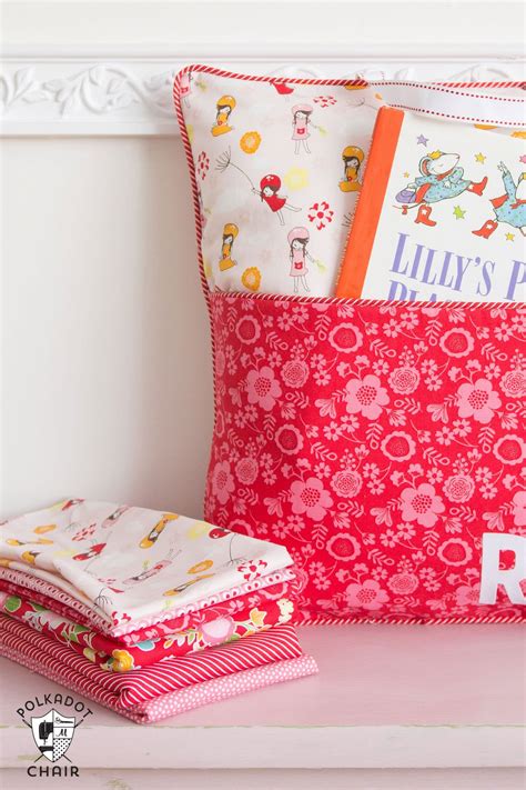 How to Sew a Reading Pocket Pillow - The Polka Dot Chair