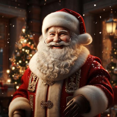 Premium Ai Image Beautiful Full Body Illustration Of Santa Claus In