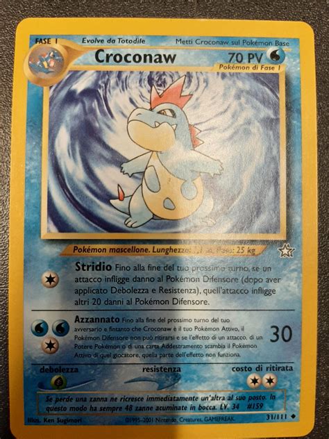 Carta Pokémon Croconaw NG 31 Uncommon Neo Genesis Good