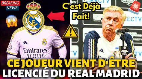 Urgent Le Real Madrid Vient De Confirmer Il Ne Jouera Plus Pour Le