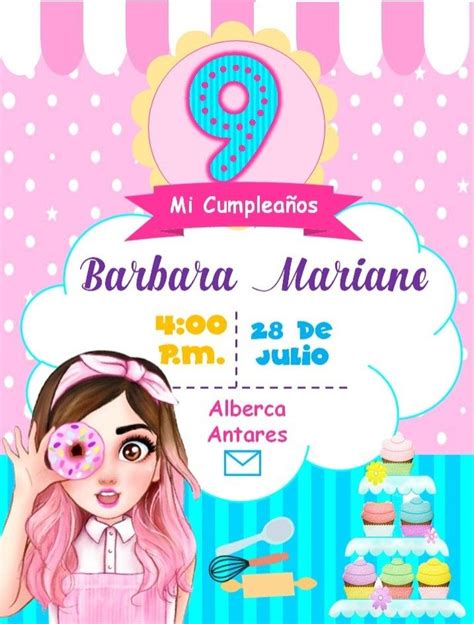 Invitaci N Mis Pastelitos Fiestas De Cumplea Os De Donas