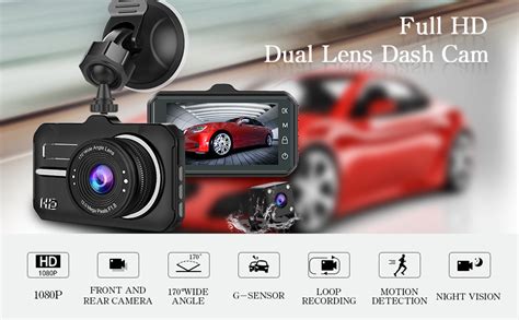 2020 New Version CHORTAU Dash Cam Front And Rear FHD 1080P 3 Inch