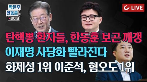 🔴live 박은주·신동흔의 라이브 탄핵뽕 맞은 민주당 한동훈 앞에선｜이재명 인재위원장 민주당이 李 개인당｜50억