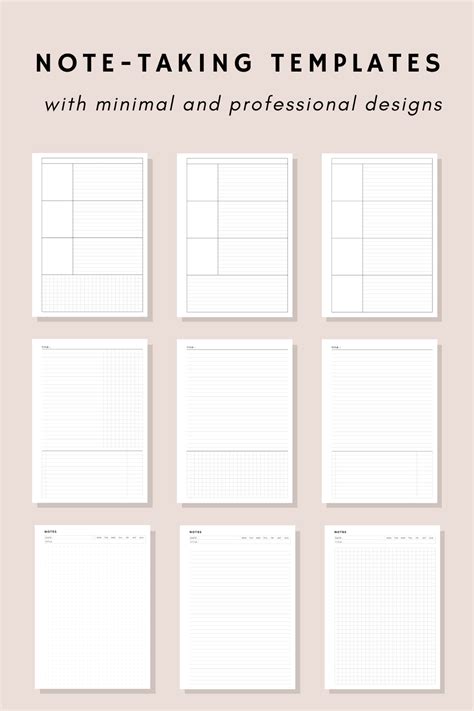 Free Printable Note Taking Sheet