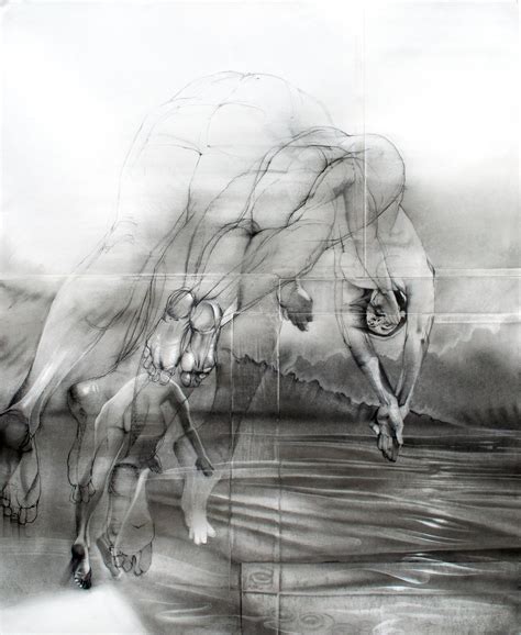 The Tomb Of The Diver Charcoal Drawings And Oil Paintings Inspired By