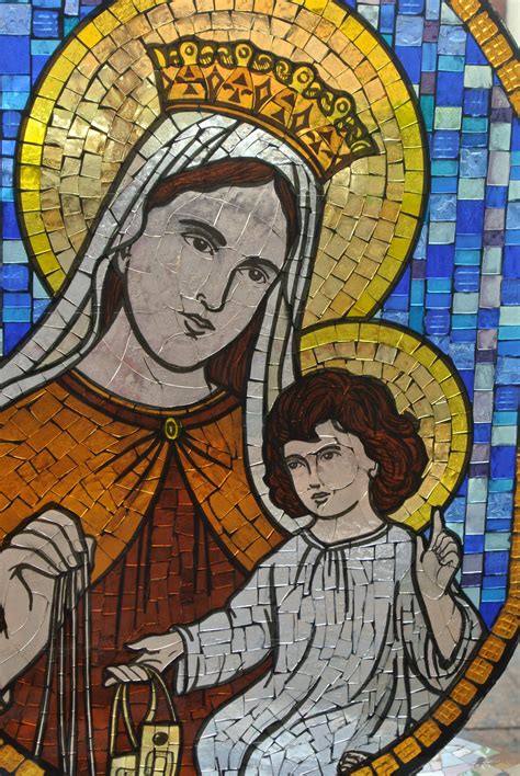 Vitral Mosaico Nossa Senhora Do Carmo Mosaicos Vitrais Arte Em Mosaico