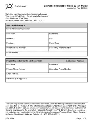 Fillable Online CORP 22 09 Noise Exemption Request And Notice Process