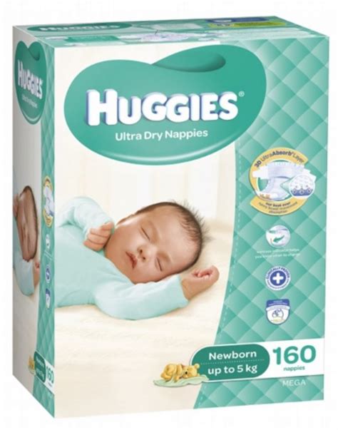 Buy Huggies Nappies Mega Pack Newborn Up To 5kg 160 At Mighty Ape Nz