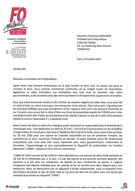 Courrier Au Président De La République