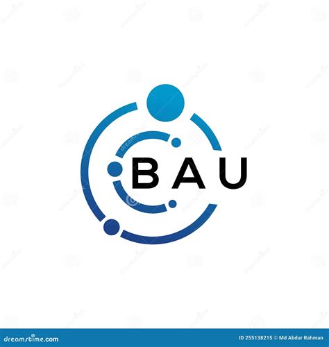 bau letter logo design  black background bau creative initials