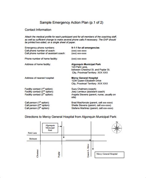 Free 11 Sample Emergency Action Plan Templates In Ms Word Pdf