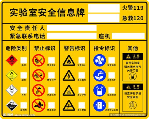 学校实验室安全信息牌标识标志设计图 其他 广告设计 设计图库 昵图网