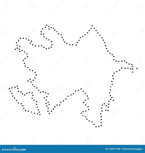 Azerbaijan Abstract Schematic Map From The Black Dots Along The Stock